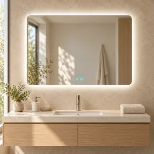 espejo de baño rectangular led antivaho doble touch nimbo pro 2