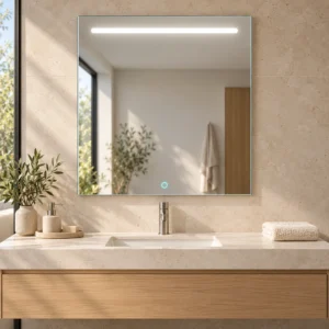 espejo de baño rectangular led frontal touch sol 2