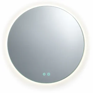 espejo de baño redondo led antivaho doble touch luna pro 1