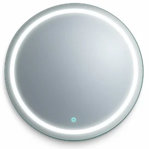 espejo de baño redondo led frontal touch alba 1
